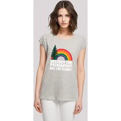 T-Shirt F4NT4STIC "Internationaler Frauentag Feminismus und Umwelt", Damen, Gr. XS, grau (erdgrau), Obermaterial: 100% Baumwolle, casual, regular fit, Rundhals, Kurzarm ohne Bündchen, Shirts, Premium Qualität