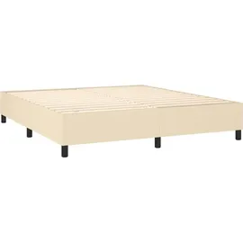 vidaXL Boxspringbett mit Matratze & LED Creme 180x200 cm Stoff
