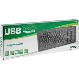 InLine Design Keyboard, Tastatur, USB-Kabel, DE Layout, schwarz