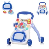 Chipolino Lauflernwagen Funny Games, Tasten, Musik, Telefon, Piano, Zeichenbrett blau