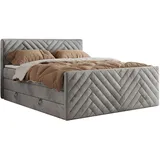 MKS Boxspringbett mit Bettkasten - grau - Maße (cm): B: 161 H: 110