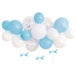 Luftballon Deko Set hellblau weiß
