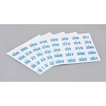 WOLF & APPENZELLER Klebenummern blau 20,0 x 24,0 mm, 100 Etiketten