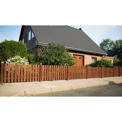 Kunststoff Gartenzäune Ummanz - 180 x 120 cm (L x H) - Braun (RAL 8016) - Syntal - gerader Verlauf - 10 Jahre Garantie auf UV- und Farbbeständigkeit