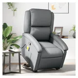 vidaXL Massagesessel mit Aufstehhilfe Grau Kunstleder