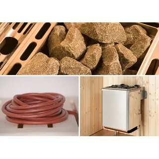 Weka Saunaofen-Set 11 inkl. 9 kW Kompakt-Ofen, Saunasteine, integrierte Steuerung