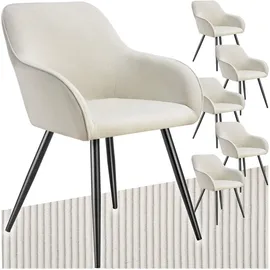 Tectake Esszimmerstuhl Marilyn Cordoptik schwarz 6er Set