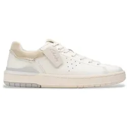 Clarks für Herren. 26181325 Courtlite2 Run Lederschuhe weiß (43), Wohnung, Schnürsenkel, Lässig