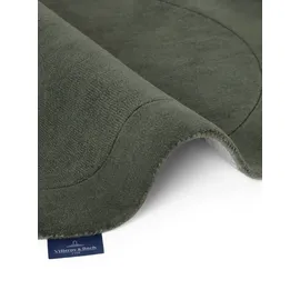Villeroy & Boch Wollteppich Kivi", grün Natur grün), H:17mm Ø:160cm, Nylon, Wolle, Teppiche, Teppich, Handgewebt, Wolle, Bordüre, Einfarbig, Läufer, Wohnzimmer, Organisch