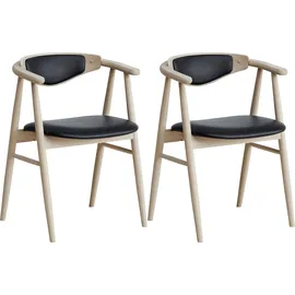 Hammel Furniture Holzstuhl Findahl by Hammel Tradition Leder beige