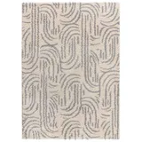 Atticgo Hochflorteppich, Grau, Beige, Textil, Abstrakt, Rechteckig, 160x230 cm, Oeko-Tex® Standard 100, antistatisch, für Fußbodenheizung geeignet, leicht zusammenrollbar, Teppiche & Böden, Teppiche, Hochflorteppiche & Shaggys
