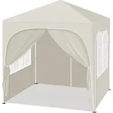 Woltu Pavillon 2x2m, Faltpavillon Wasserdicht Partyzelt, Faltpavillon mit 4 Seitenwänden UV-Schutz 50+, Gartenpavillon mit Tragetasche, höhenverstellbarer,