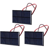 Mini-Solarpanel-Set, 3-teiliges DC 6V 1W-Solarzellen-Leistungsmodul, Solarbatterie-Panel-Modul, Polykristallines Silizium-Solarpanel mit 11,8-Zoll-Kabel, Mikro-Solarzellen für