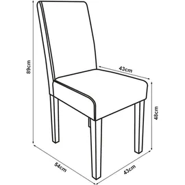 [en.casa] Esszimmerstuhl Hamburg 6er Set Textil Hellgrau