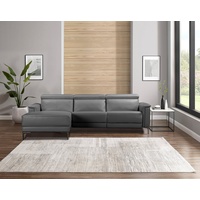 Places of Style Ecksofa Lund, L-Form, 261cm, mit man. o. elektr. Relaxfunktion und USB/ Kopfteilverstellg grau