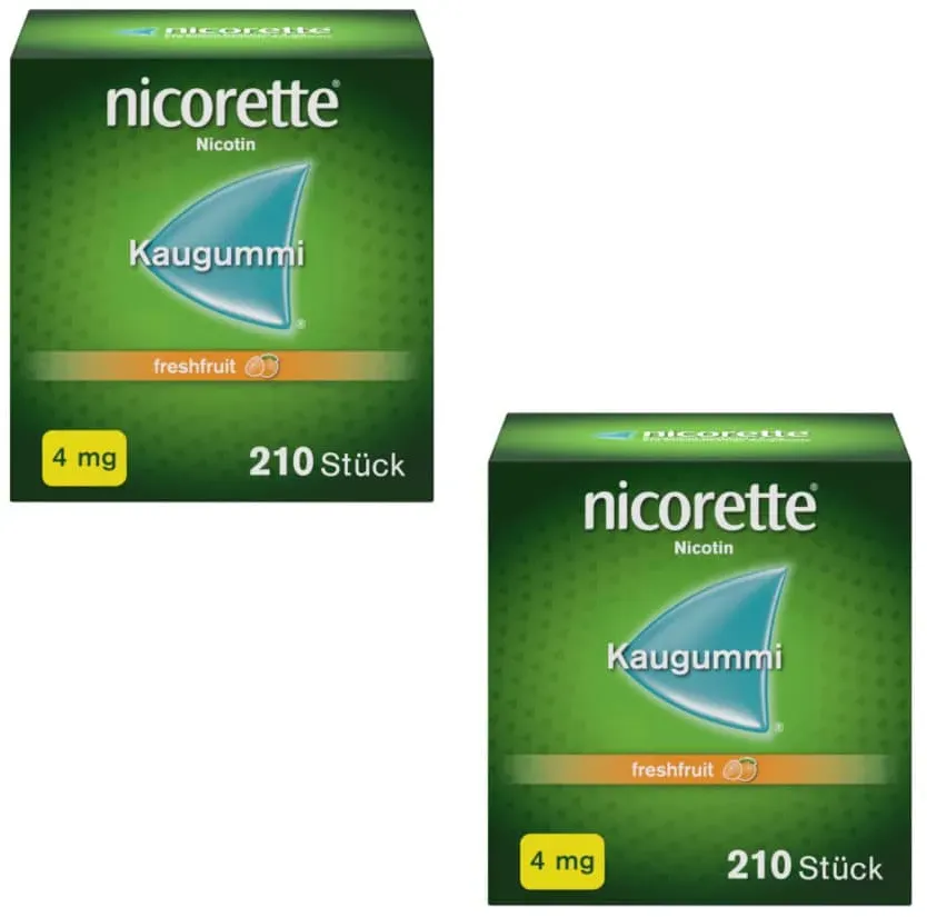 nicorette Kaugummi 4 mg freshfruit Doppelpack 2X210 St Kaugummi