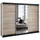 A&J MöbelLand Schiebetürenschrank VILUNO 3 200 x 215 x 59,5 cm Weiß/Schwarz