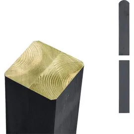 Plus Zaunpfosten 9 x 9 x 298 cm Schwarz/Holz