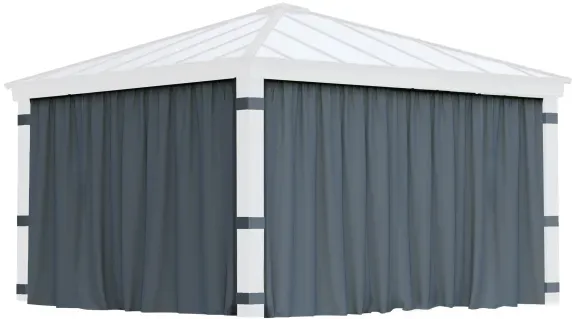 Palram-Canopia Vorhangset 4tlg. für Pavillon DALLAS 4.3x4.3 (14x14) Dunkelgrau