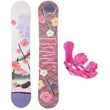 TRANS Damen Snowboard Set Premium Wood 148 cm Lila + Pipe M Bindung violett 148 CM