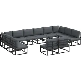 vidaXL Garten-Sofa-Set 12-tlg. schwarz