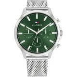 Tommy Hilfiger Multi Zifferblatt Quarz Uhr für Herren mit Silbernes Edelstahl-Mesh-Gliederarmband - 1710499