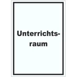 Unterrichtsraum Aufkleber mit Text Schule Schulung hochkant A8 (52x74mm)