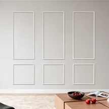 Vevor Wandform-Set, 3er-Pack, 61x61cm & 61x138cm Stuckleisten aus Lackierbarem Polystyrol, Wasserfeste Wandleiste, Zierleiste für Wände, Friesleisten für Wohnzimmer, Schlafzimmer, Zuhause, Weiß