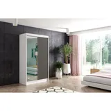 altdecor Kleiderschrank, Weiß, Schwarz, Holzwerkstoff, 120x215x61 cm, Schlafzimmer, Kleiderschränke