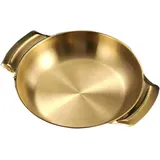 MAGICLULU 18 Cm Goldfarbener Topf Aus Edelstahl Mit Doppelgriff Meeresfrüchtetopf Im Koreanischen Stil Kochpfanne Für Den Privaten Und Gewerblichen Gebrauch