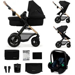 Kombi-Kinderwagen KINDERKRAFT "MOOV 2 Air 3IN1", Baby, schwarz (pure schwarz), Stahl, Kinderwagen, mit Luftreifen
