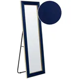 Standspiegel aus Samt in Marineblau und Gold 50 x 150 cm Glamour Lautrec