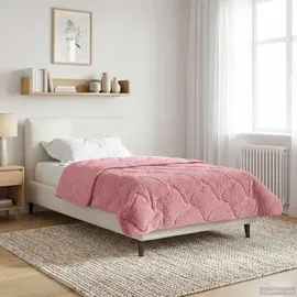 vidaXL Winterbettdecke Rosa 135 x 200 cm Mikrofaser und Teddy-Fleece