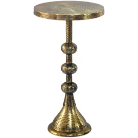 FineBuy FineBuy, Beistelltisch Rund 30x30x56 cm) Aluminium Gold, Orientalisch