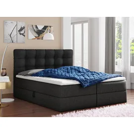 Sofnet Boxspringbett 180 x 200 cm H3 Schwarz