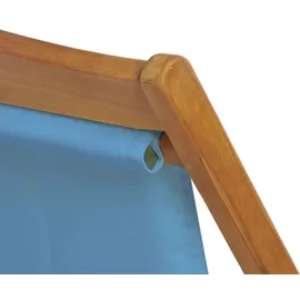 vidaXL Liegestuhl Teak 56 x 105 x 96 cm blau