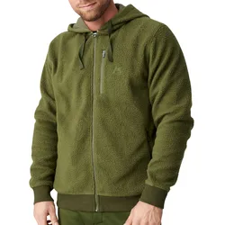 DANISH ENDURANCE nachhaltige Herren Fleece-Jacke mit Kapuze Oeko-Tex zertifiziert 155000 Grün - XL