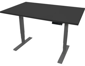 STIER Elektrisch höhenverstellbarer Schreibtisch THA 120x80cm schwarz/schwarz