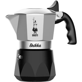 Bialetti New Brikka 2023, Moka-Kanne, die einzige Herdkaffeemaschine, die in der Lage ist, einen Cremereichen Espresso Zuzubereiten, 2 Tassen, Aluminium