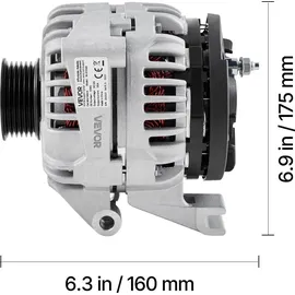 Vevor Autolichtmaschine 11185, für Chevrolet Impala LS, LT 3,5 l 2006–2011, Impala LTZ 3,9 l 2009–2010, Monte Carlo V6 2006–2007, Kfz-Ersatzlichtmaschine 0124425102, 0124425032, 10335497
