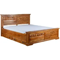 Massivmoebel24 Bett Akazie 140x200x114 honig lackiert OXFORD #0308 -