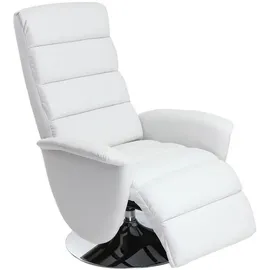 miliboo Relaxsessel NELSON Kunstleder 75 x 109 x 72 cm Weiß mit Liegeposition