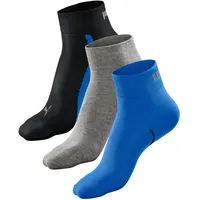 Puma 3P LIFESTYLE QUARTER Socks Schwarz/Blau Gr. 35/38