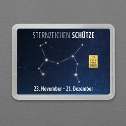 Goldbarren 1g Sternzeichen: Schütze (Flip)