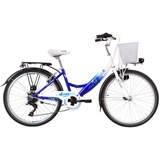 T&Y Trade 24 Zoll Kinder City Mädchen Fahrrad Mädchenfahrrad Kinderfahrrad 6 Shimano Gang Beleuchtung STVO Rad Bike Flair Blau