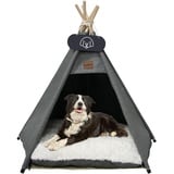 Mooipet Tipi Zelt für Haustiere mit doppelseitigem Kissen Haustierzelt für Hunde/Katzen Haustierhütte Abnehmbar und Waschbar Hundehaus für Meerschweinchen Kaninchen Hamster Kätzchen 50x50x60cm