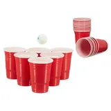 Relaxdays Plastikbecher 0,473 l Rot 200 St.