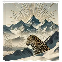 ABAKUHAUS Duschvorhang 175 x 200 cm blau/braun