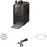ich-zapfe Komplett Set - Zapfanlage, Bierzapfanlage JET 30K Bierkoffer mit Luftpumpe Durchlaufkühler 1-leitig Trockenkühler, bis zu 35 Liter/h, Zapfkopf:KeyKeg