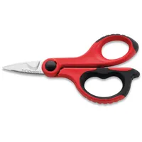 3 Claveles Elektriker-Schere 6" Doppelinjektions-Schere, Rot, Edelstahl